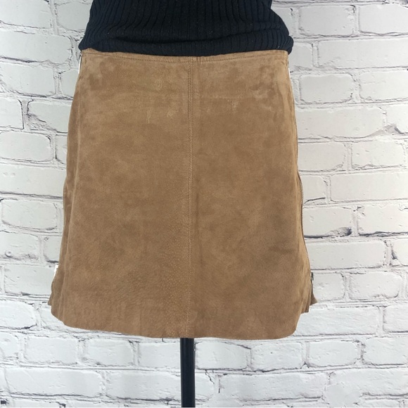 BLANK NYC SUEDE CAMEL SIDE ZIPPER MINI SKIRT SIZE (29) - Picture 6 of 13